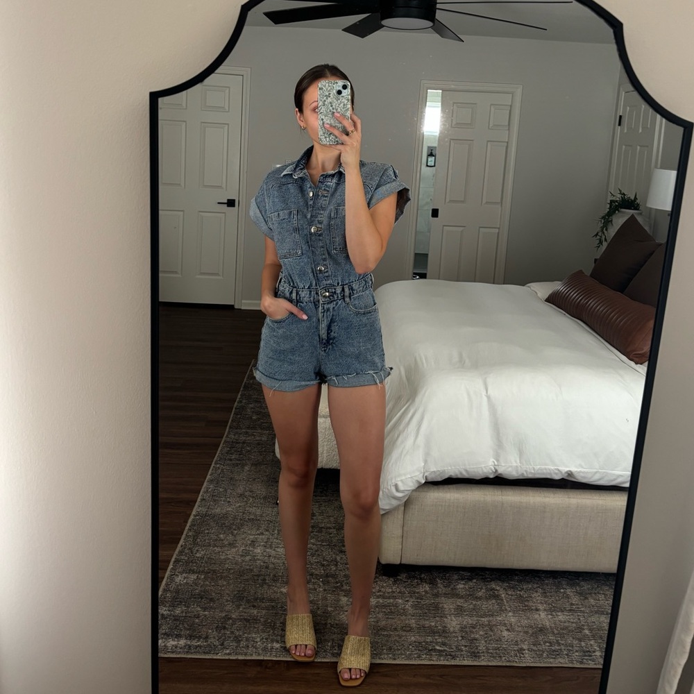 Zara Denim Romper